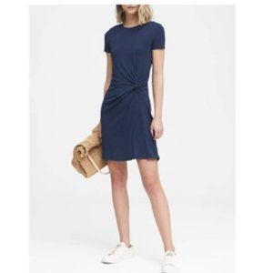 Banana Republic Navy Blue Knotted T-Shirt Dress XS
